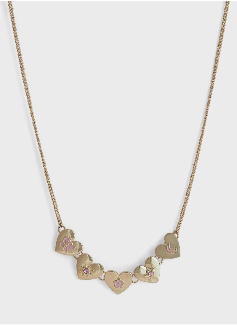 Claires Kids Jewellery Set Heart Necklace