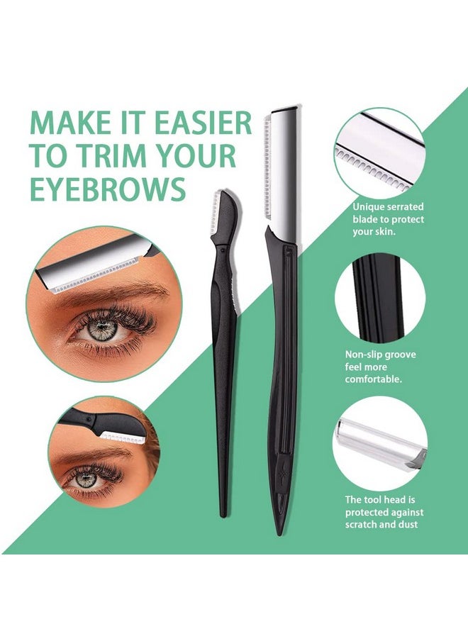 Boyi - Eyebrow Kit Boyi 6 In 1 Tweezers For Eyebrows Allinone Eyebrow Grooming Set Dermaplaning Tool Eyebrow Razor Brush Scissors Brown Eyebrow Pencil With Leather Pouch (Cwhite) - Image 1