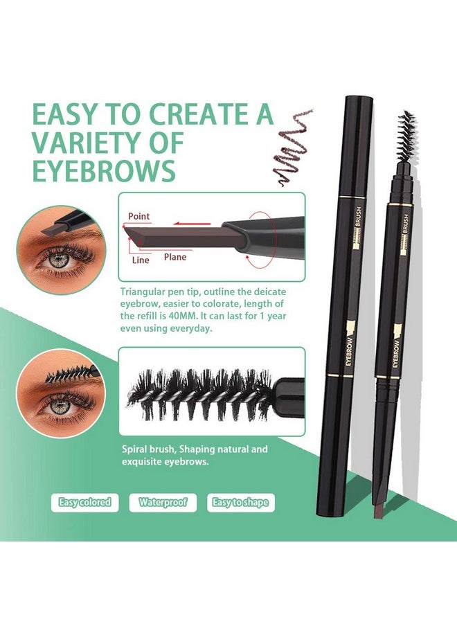 Boyi - Eyebrow Kit Boyi 6 In 1 Tweezers For Eyebrows Allinone Eyebrow Grooming Set Dermaplaning Tool Eyebrow Razor Brush Scissors Brown Eyebrow Pencil With Leather Pouch (Cwhite) - Image 1