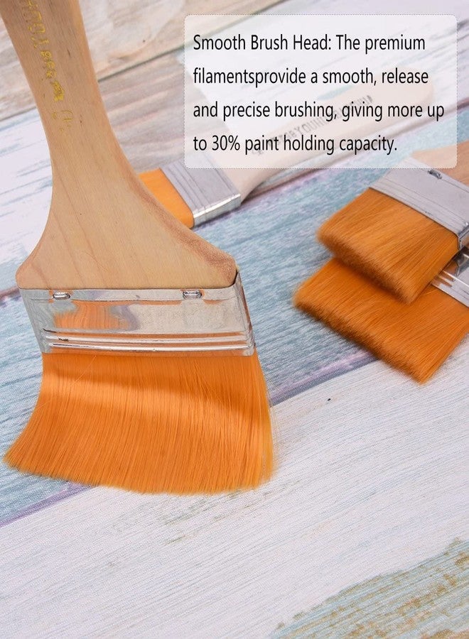 bolt bee Professional Painting Brush Set, Soft Bristles, for Acrylics, Watercolour and Oil Paints (4Pc Paint Brush Brown) - Image 4