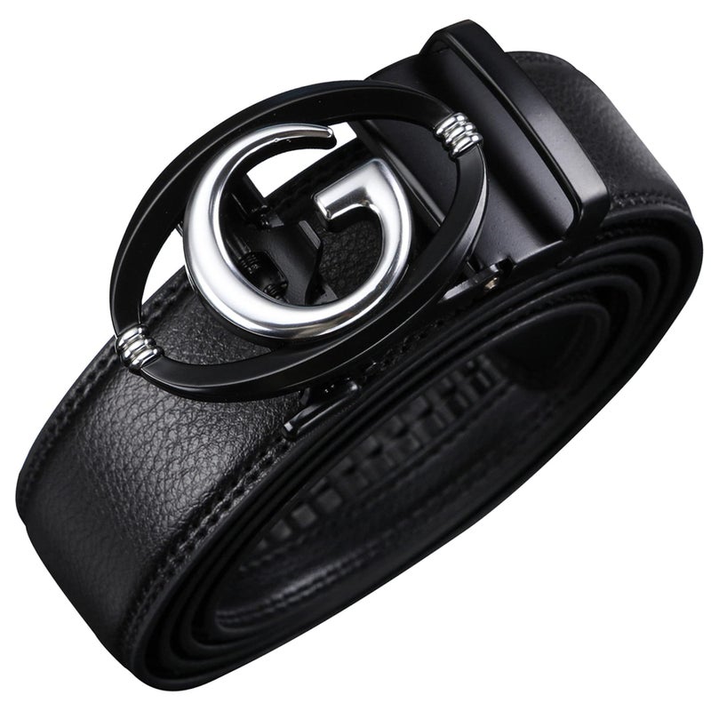 Civantiya Civantiya Ratchet Belt for Men, Mens Belt Leather Designer 1 3/9" for Casual Jeans, Black Fashion Belts  - Image 1