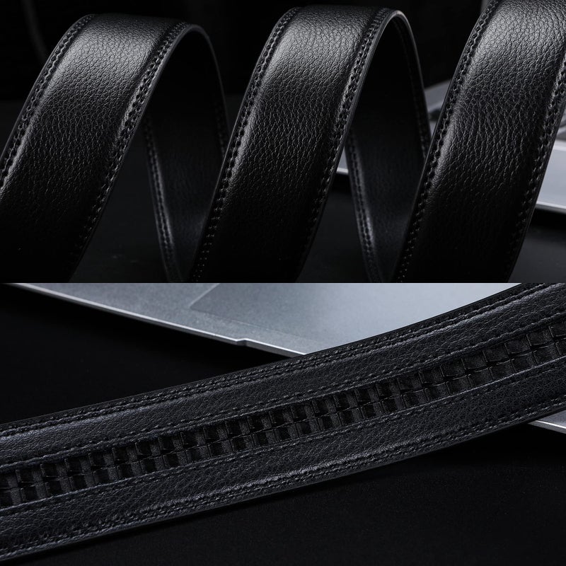 Civantiya Civantiya Ratchet Belt for Men, Mens Belt Leather Designer 1 3/9" for Casual Jeans, Black Fashion Belts  - Image 5