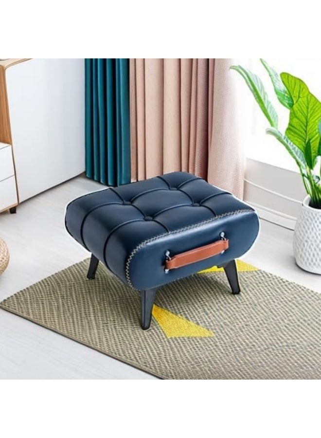 HXDream مسند قدم أوتومان مع أرجل معدنية، مسند قدم من جلد صناعي، مسند أحذية، مقعد أحذية، مسند قدم أنيق ووظيفي لمزيد من المقاعد في غرفة المعيشة، المدخل، المكتب - Image 1