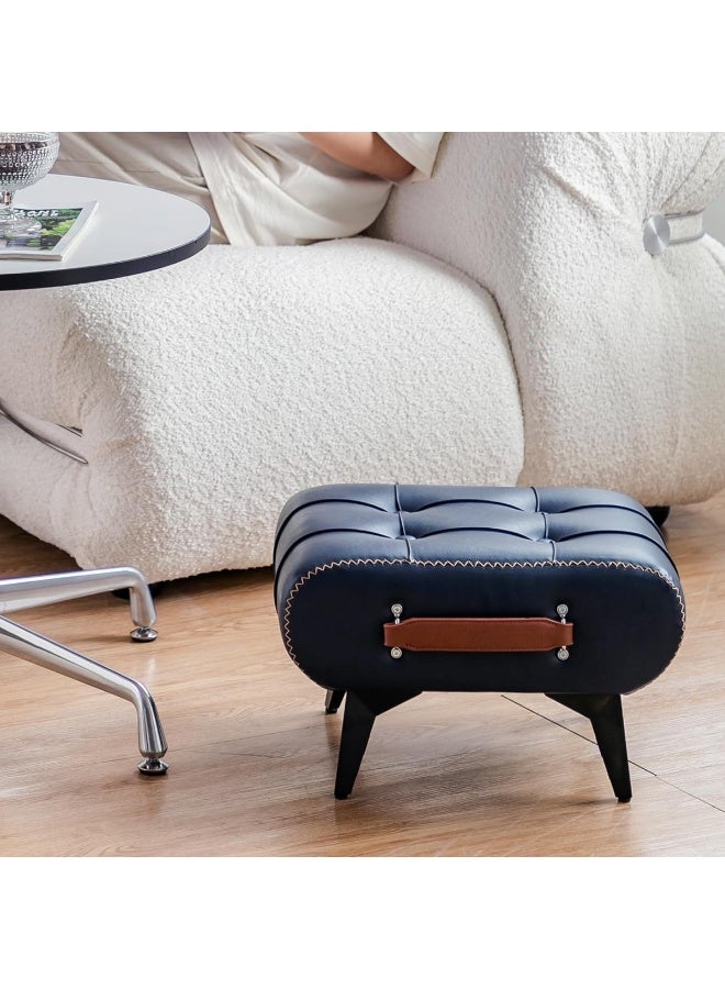 HXDream مسند قدم أوتومان مع أرجل معدنية، مسند قدم من جلد صناعي، مسند أحذية، مقعد أحذية، مسند قدم أنيق ووظيفي لمزيد من المقاعد في غرفة المعيشة، المدخل، المكتب - Image 4