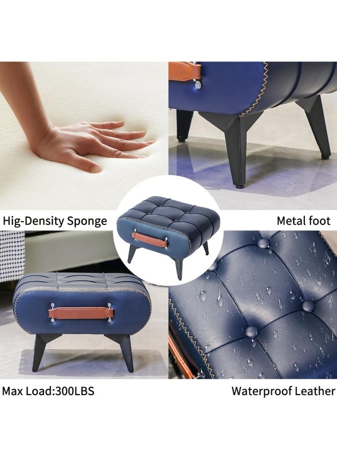 HXDream مسند قدم أوتومان مع أرجل معدنية، مسند قدم من جلد صناعي، مسند أحذية، مقعد أحذية، مسند قدم أنيق ووظيفي لمزيد من المقاعد في غرفة المعيشة، المدخل، المكتب - Image 5