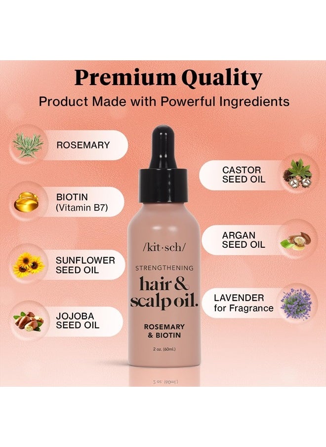 Kitsch Rosemary Oil for Healthy Scalp, Pre Wash Scalp & Hair Oil Infused with Biotin, Hair Strengthening Treatment, Nourishing & Volumizing in Recycled Bottle, 60 mL  - Image 5