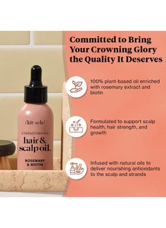 Kitsch Rosemary Oil for Healthy Scalp, Pre Wash Scalp & Hair Oil Infused with Biotin, Hair Strengthening Treatment, Nourishing & Volumizing in Recycled Bottle, 60 mL  - Image 3