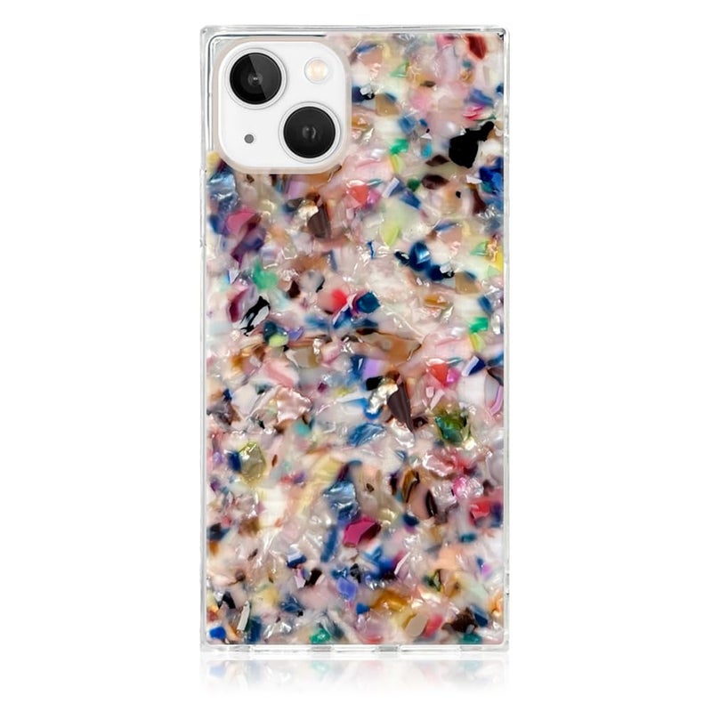 Flaunt Official Square Protective Case Compatible with iPhone 15 Wireless Charging Stylish Drop Tested Shockproof Phone Case Rainbow Confetti Tortoise Shell - Image 2