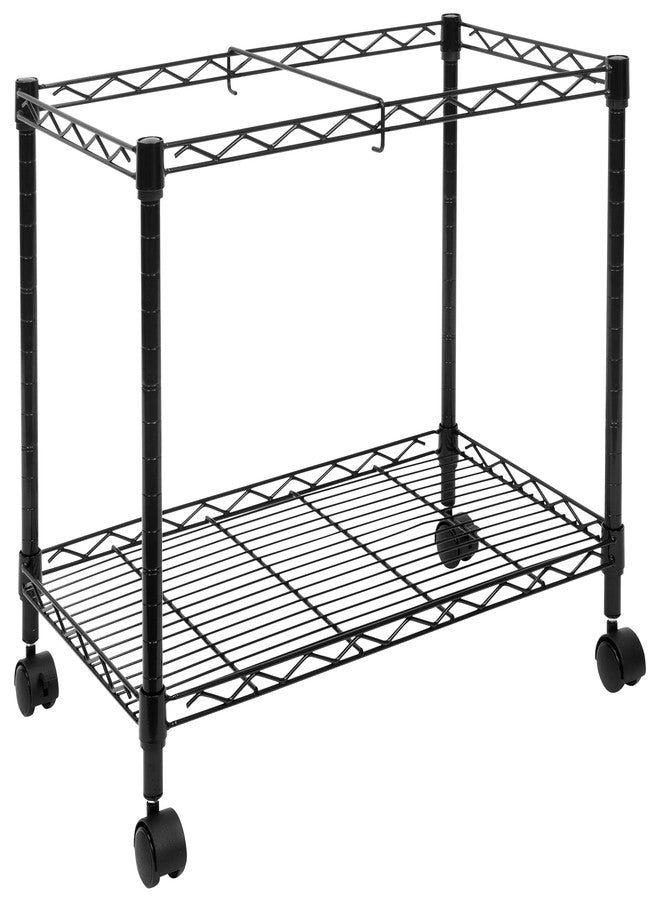 Mount-It! Rolling File Cart with Locking Casters, Mobile Filing Cabinet for Letter and Legal Size Folders, Commercial Grade Steel with Storage Shelf, Fits Under Desk, Black | 23" W x 13.5" D x 20" H