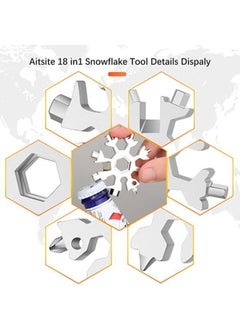 Generic 18-in-1 Snowflake Multi Tool Stainless Portable Steel Multi-Tool for Outdoor Travel Camping Adventure Daily Tool  - Image 4