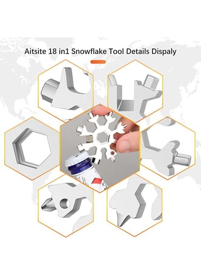 Generic 18-in-1 Snowflake Multi Tool Stainless Portable Steel Multi-Tool for Outdoor Travel Camping Adventure Daily Tool  - Image 4