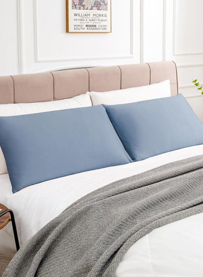 Warmstar Cotton Pillow Cases Standard Size Set of 2, 600 Thread Count Pillowcases 20x26 Inches, Soft Long Staple Cotton Pillowcases Breathable with Envelope Closure,Denim Blue - Image 2