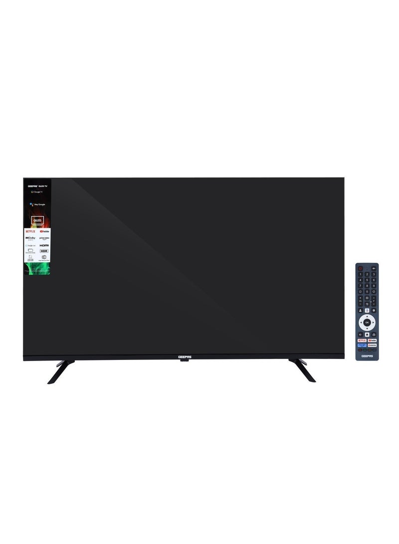GEEPAS 55" 4K Ultra HD QLED Google TV | Sharp Picture with Sleek Design, with Built-in Apps | Dolby Audio, HDMI & USB Connectivity | Voice Remote with Google Cast | GLED5505GTQLD - Image 2