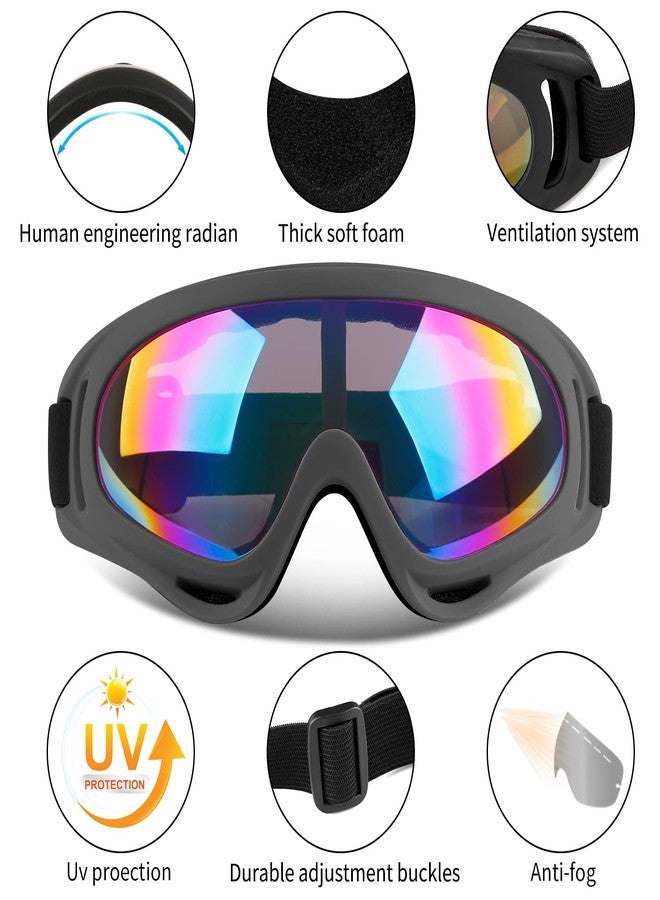 COOLOO Ski Goggles, 2 Pack Snow Goggles Snowboard Goggles for Men Women Kids - UV Protection Foam Anti-Scratch Dustproof - Image 2