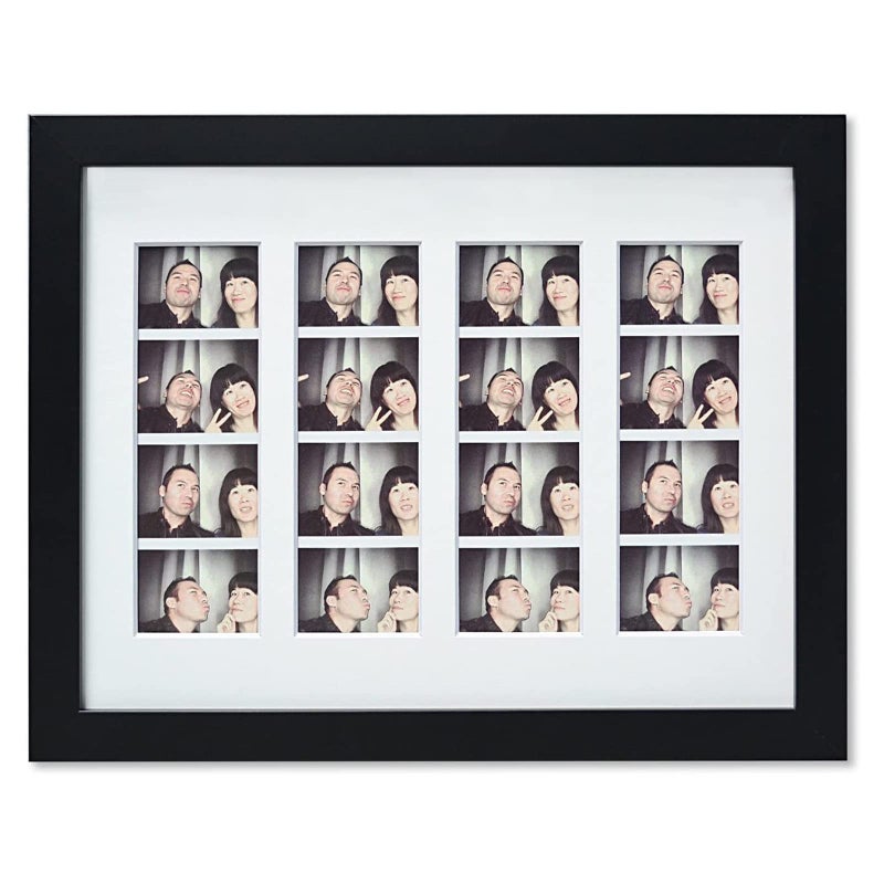 Golden State Art, 8.5x11 Photo frame with mat for 4 2x6 photo booth pictures, Includes Real Glass & Easel Back Display, make a good gifts, Black - Image 1