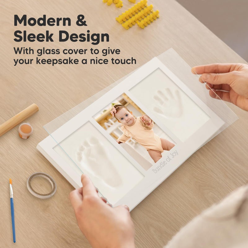 KeaBabies Baby Hand and Footprint Kit - Clay Handprint Keepsake Frame, Newborn Nursery Picture Frame, Personalized New Mom Gifts for Baby First Christmas Shower (Alpine White) - Image 5