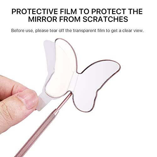 Miuffue Cute Butterfly Lash Mirror Stainless Steel Detachable Eyelash Makeup Mirror Lash Extension Supplies Pink - Image 5