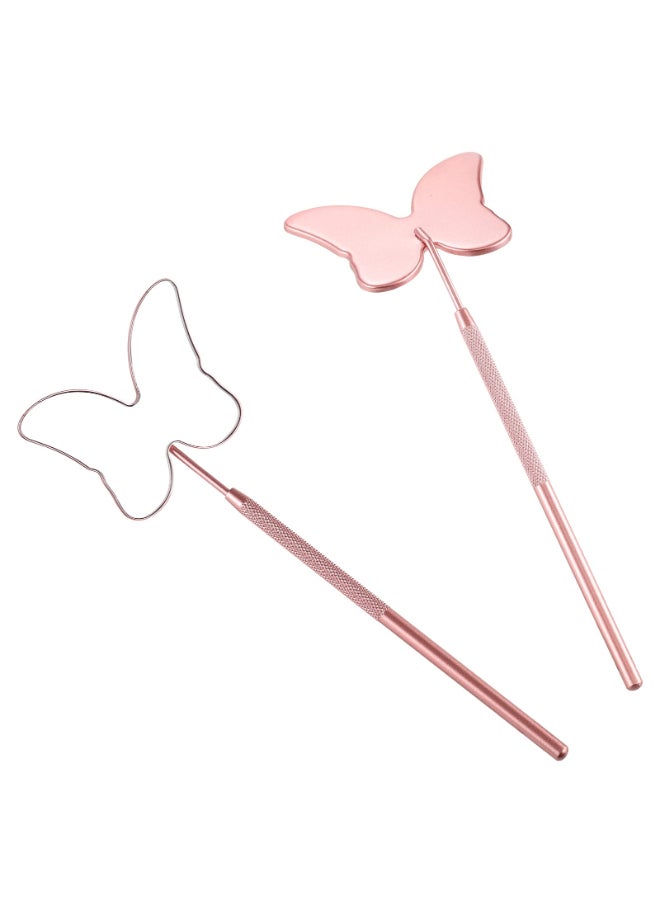 Miuffue Cute Butterfly Lash Mirror Stainless Steel Detachable Eyelash Makeup Mirror Lash Extension Supplies Pink - Image 3