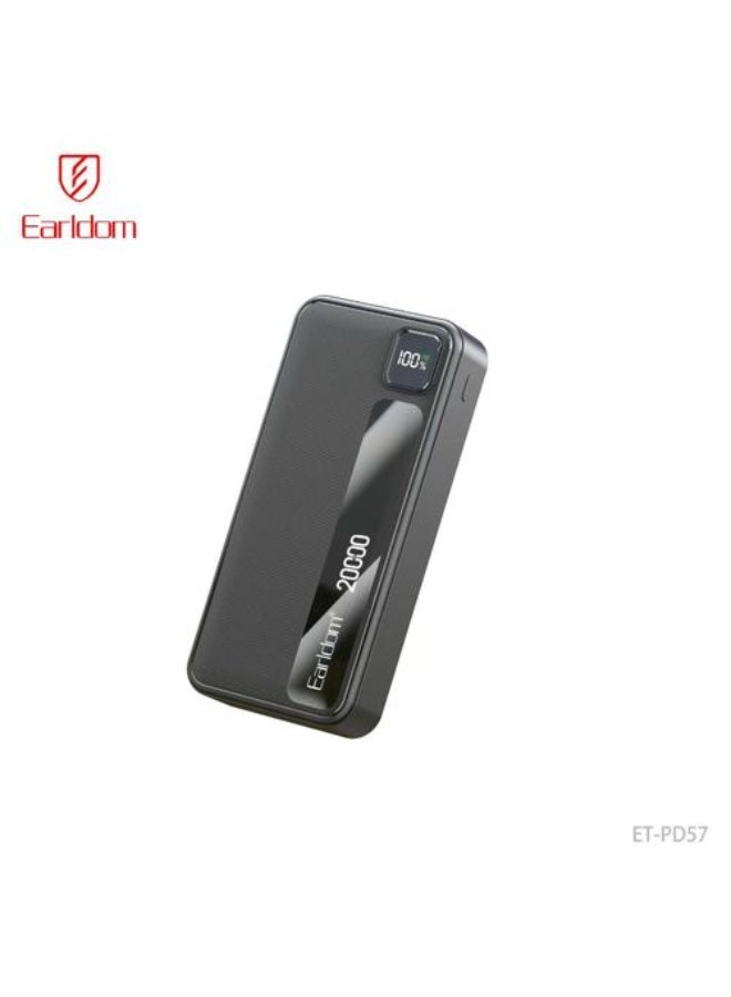 Earldom PD57 Power Bank Adapter with Digital LCD Display – Dual-Port Fast Charging - Image 1
