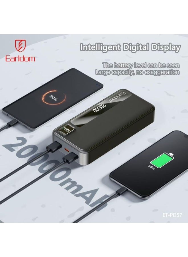 Earldom PD57 Power Bank Adapter with Digital LCD Display – Dual-Port Fast Charging - Image 3