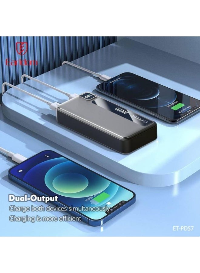 Earldom PD57 Power Bank Adapter with Digital LCD Display – Dual-Port Fast Charging - Image 4