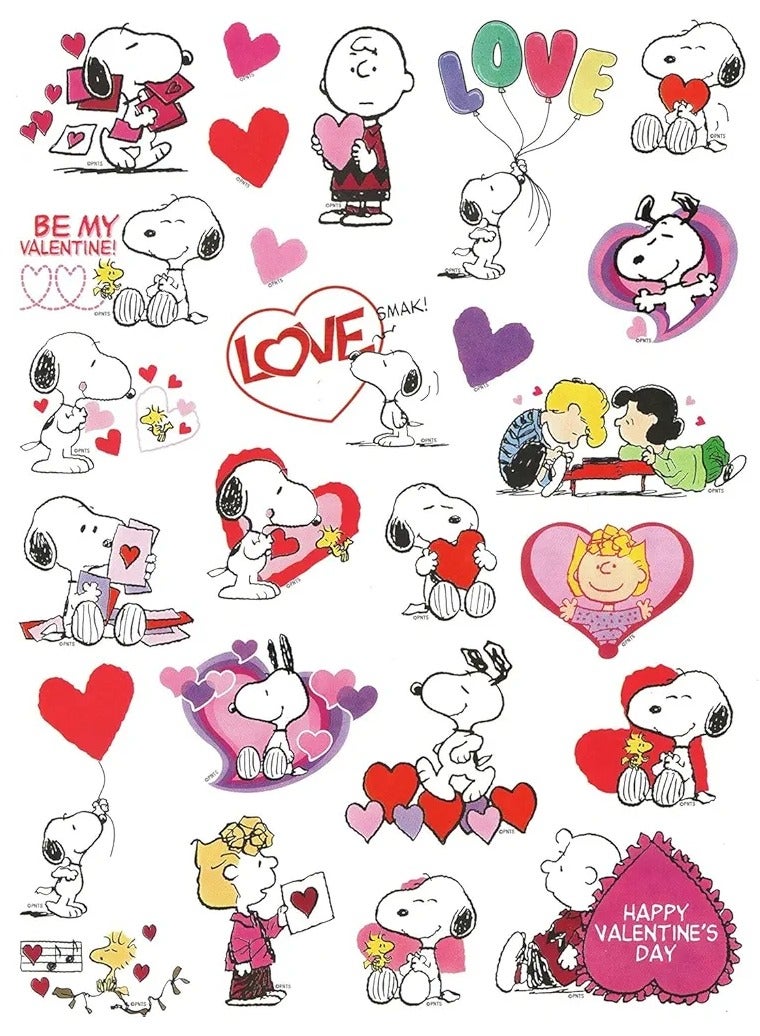 Peanuts Snoopy Valentine Stickers, Sealed with a Smak (Be My Valentine, 25 Stickers, 1-
