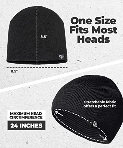 Revony Original Beanie Cap - Soft Knit Beanie Hat - Warm and Durable (Black) - Image 5