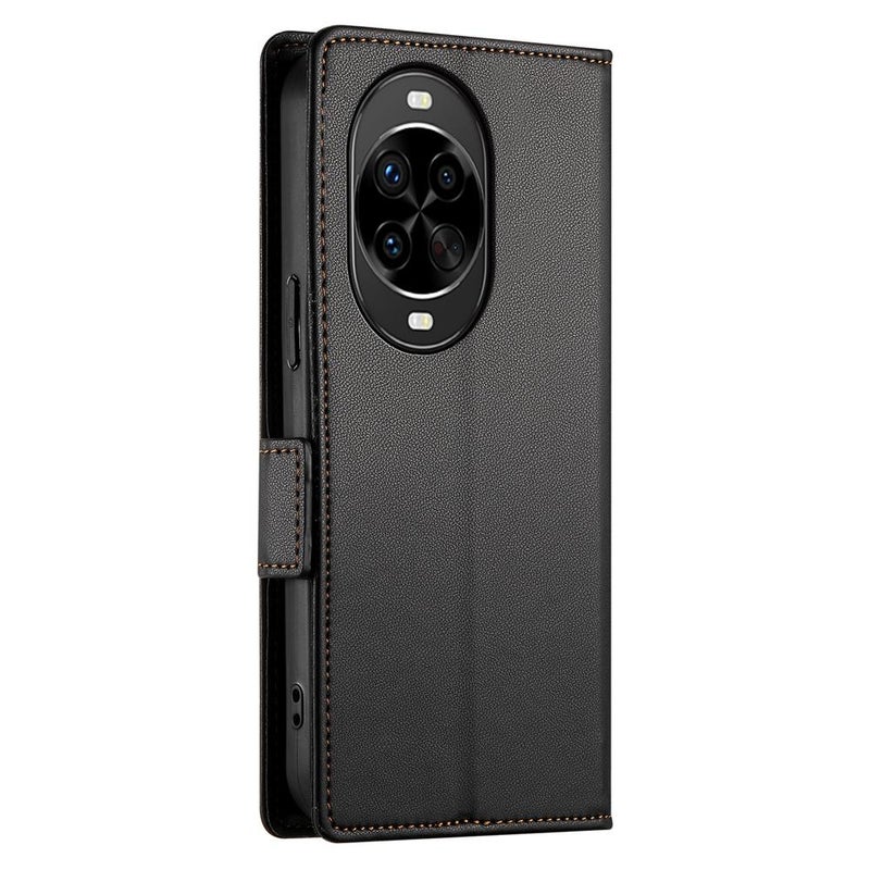 erorex For Huawei nova 14 Pro Side Buckle Magnetic Frosted Leather Phone Case(Black) - Image 3