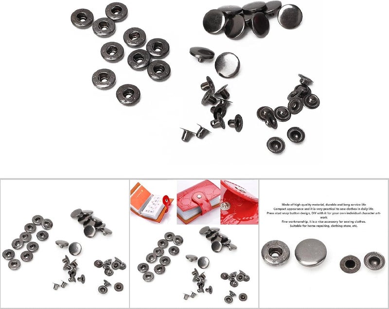 Multi-demand satisfied design HEEPDD 10Pcs Press Stud Snap Button, Metal Clothes Fastener Accessories, Compact DIY Design with Copper Material, for Home Repairing and Sewing Clothes (831 Gun Black 15MM Button) Repeated use resistant selected material Elegant appearance Easy daily handling design Global flexible sizing options Globally popular elegant design Air & land transit compatible Trendy varied sizing alternatives Economical upgraded quality Wide use compliant quality Odor free color All storage space compatible Various size alternatives All temp range compatible build Cost effective upgraded craftsmanship Diverse requirement fit Practical design alternatives Daily life matching design Multi-price design picks Simple multi-feature universal build Multi-market varied design options Global standard quality Economical varied sizing picks Multi-purpose Matte anti slip finish - Image 3
