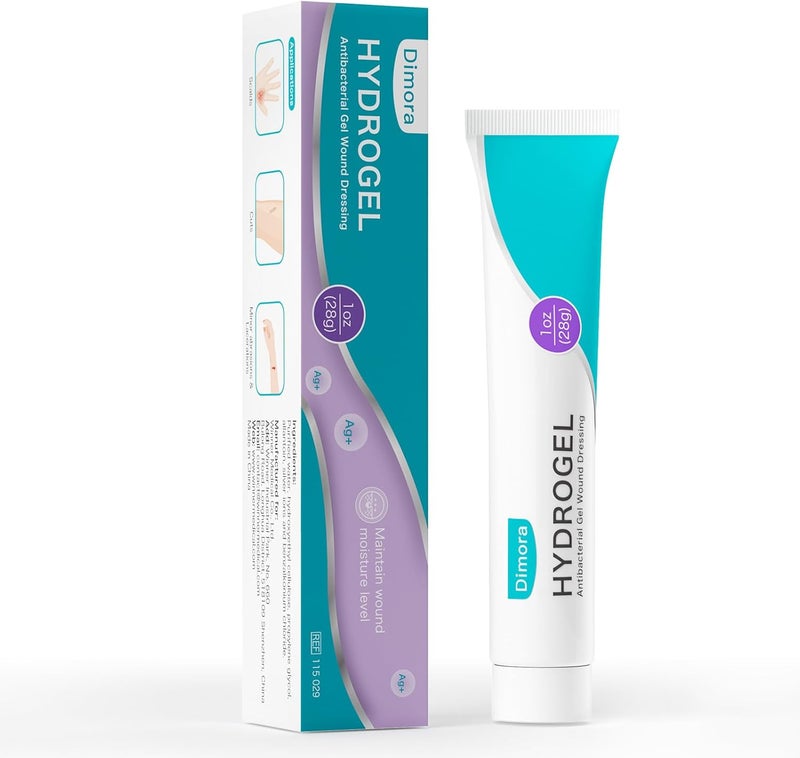 Dimora Antibacterial Gel Wound Dressing 1oz Silver Hydrogel First Aid Ointment for Wound Healing Antibacterial Care for Minor Cuts Abrasions Lacerations Burns Safe NonAmorphous Formula - Image 1