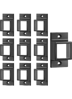 Arabest 1 x 1 Black Aluminum Fence Brackets Standard Wall Mount for Rails Double Flange Metal Square Brackets Residential Black Flat Fence Brackets for Fencing Railing Mounting(10 Pcs)  - Image 1