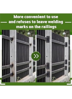 Arabest 1 x 1 Black Aluminum Fence Brackets Standard Wall Mount for Rails Double Flange Metal Square Brackets Residential Black Flat Fence Brackets for Fencing Railing Mounting(10 Pcs)  - Image 4