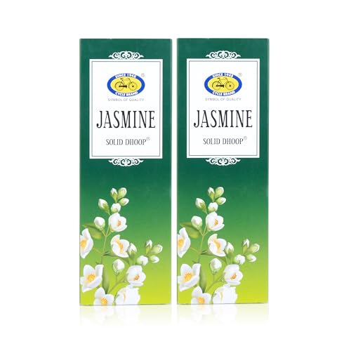 Cycle Pure Jasmine Fragrance Bambooless Solid Dhoop Sticks for Puja | Handcrafted & Eco Friendly | Incense Sticks with Free Dhoop Holder | Agarbatti for Rituals | Pack of 2 - Image 1