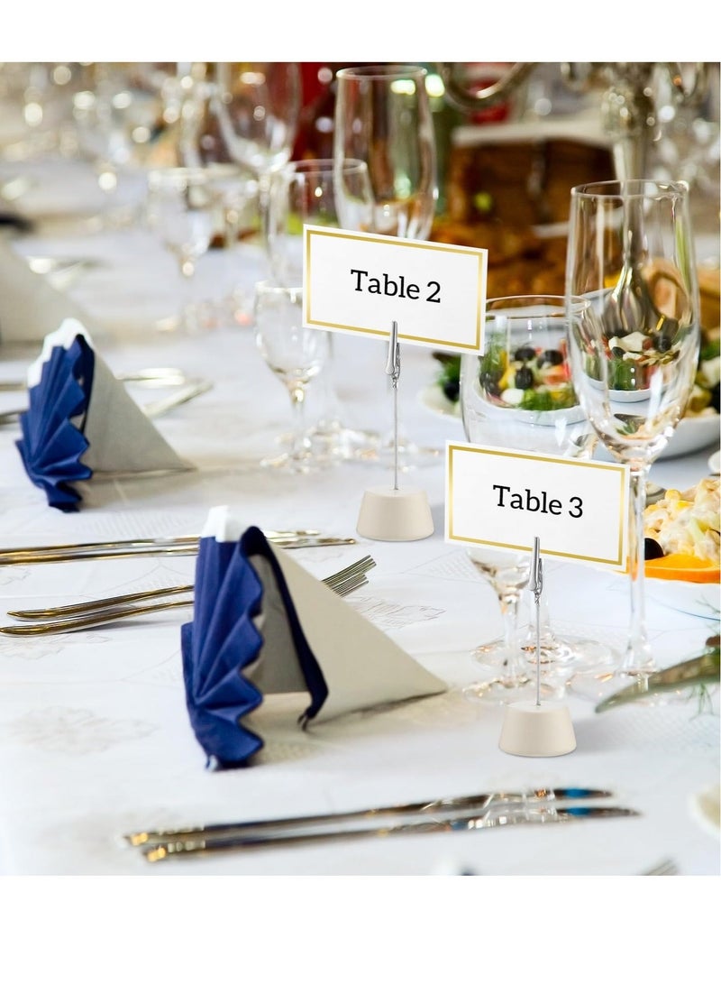 Captaintech Wood Place Card Holders, 12 Pcs Place Card Holder, Photo Memo Clips Holders, with Alligator Clamp Wooden Base Table Number Holder, for Office Menu Wedding Party Events Decoration(Beige) - Image 4