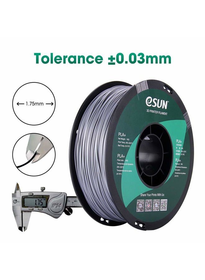 eSUN PLA PRO (PLA+) 3D Printer Filament, Dimensional Accuracy +/- 0.03mm, 1kg Spool, 1.75mm, Silver, (Pantone 423C) - Image 3