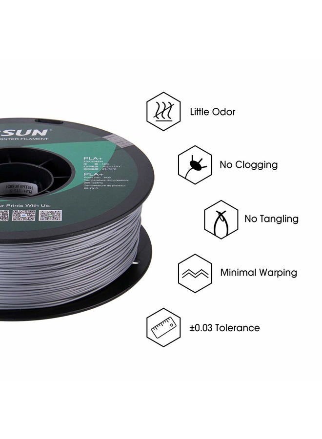eSUN PLA PRO (PLA+) 3D Printer Filament, Dimensional Accuracy +/- 0.03mm, 1kg Spool, 1.75mm, Silver, (Pantone 423C) - Image 4