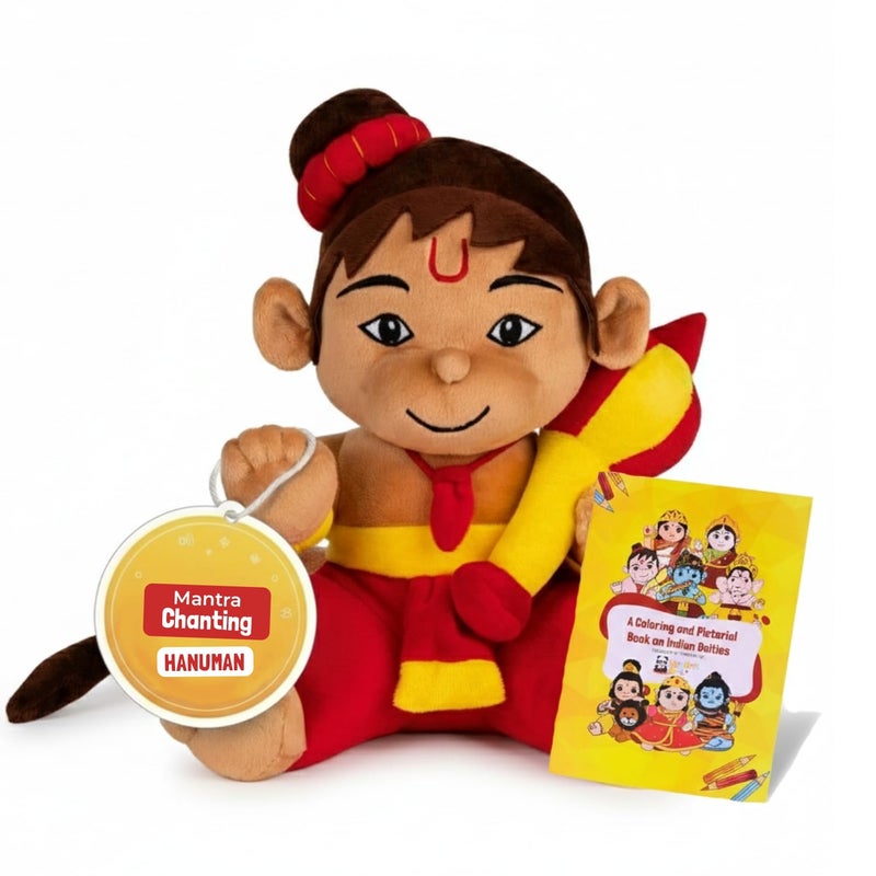 Panda's Box Pandas Box Mantra Chanting Musical Baby Hanuman Plush Toy Best Gift for Kids - Image 3