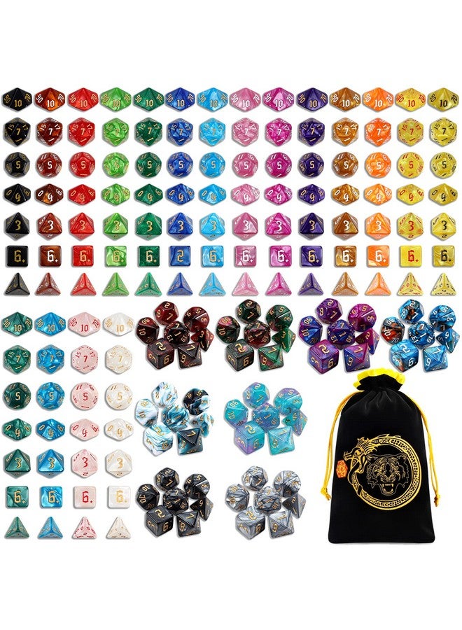CiaraQ DND Dice Set - 26 x 7 (182pcs) Polyhedral Dice for Dungeons and Dragons D&D RPG MTG Role Playing Table Games, with a Large Flannel Bag - Image 1