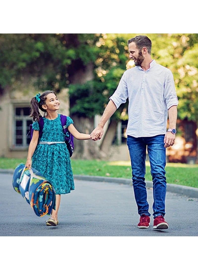 والالا سجادة قيلولة طويلة جدًا للأطفال الصغار، حقيبة نوم للأطفال مع وسادة قابلة للإزالة للرعاية النهارية في مرحلة ما قبل المدرسة وحفلات النوم وبطانية واسعة وسرير سفر للأطفال من عمر 1-3 سنوات - Image 2
