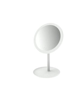 Huitich Round Adjustable LED Makeup Mirror with Storage Tray White, Touch Control, Vanity Mirror  - Image 1