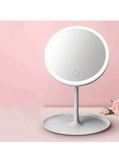 Huitich Round Adjustable LED Makeup Mirror with Storage Tray White, Touch Control, Vanity Mirror  - Image 5