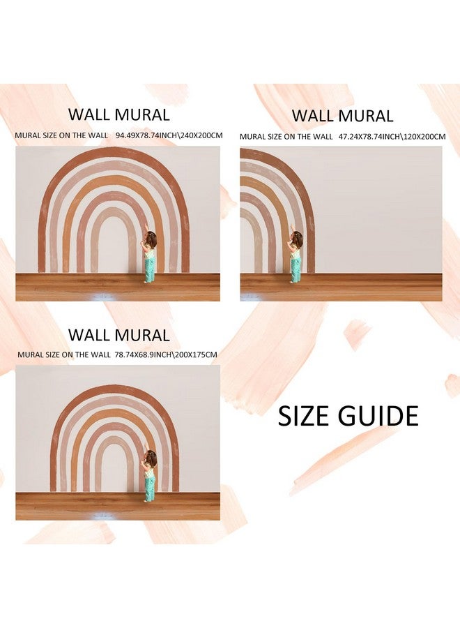 FUNLIFE Fabric Large Rainbow Wall Mural Stickers Peel And Stick Precut Rainbow Wall Decals For Girls Bedroom Watercolor Boho Rainbow Wallpaper Decor For Kids Nursery Room Playroom 78.74" X 68.90" - Image 4