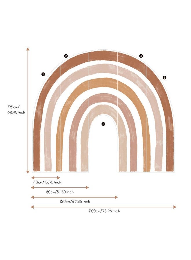 FUNLIFE Fabric Large Rainbow Wall Mural Stickers Peel And Stick Precut Rainbow Wall Decals For Girls Bedroom Watercolor Boho Rainbow Wallpaper Decor For Kids Nursery Room Playroom 78.74" X 68.90" - Image 3