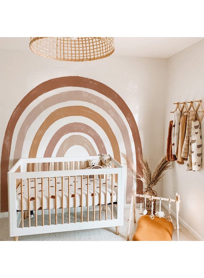 FUNLIFE Fabric Large Rainbow Wall Mural Stickers Peel And Stick Precut Rainbow Wall Decals For Girls Bedroom Watercolor Boho Rainbow Wallpaper Decor For Kids Nursery Room Playroom 78.74" X 68.90" - Image 5