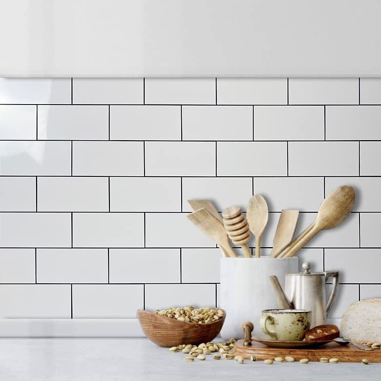 AULIGET 100-Piece Polished White Thick PVC Peel and Stick Backsplash, 3" x 6" Waterproof Subway Tile Peel and Stick Wall Tiles for Kitchen & Bathroom - Image 5