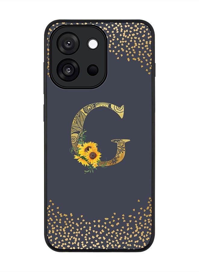 Stylizedd For OnePlus 13s / 13T Case,Slim fit Camera Protection, Shockproof Thin Phone cover  - Custom Floral Monogram - G  (Grey )