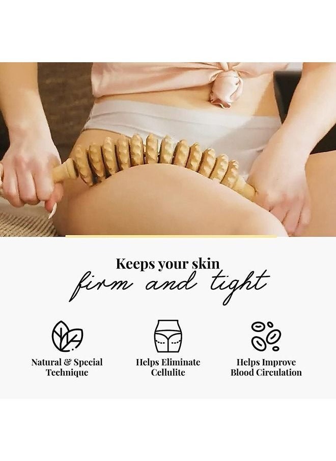 Loquat Curved Wooden Massage Roller for Waist and Thigh, Multi-functional Body Roller for Cellulite Reduction and Muscle Tension, Natural Massager for Women and Men - Image 5