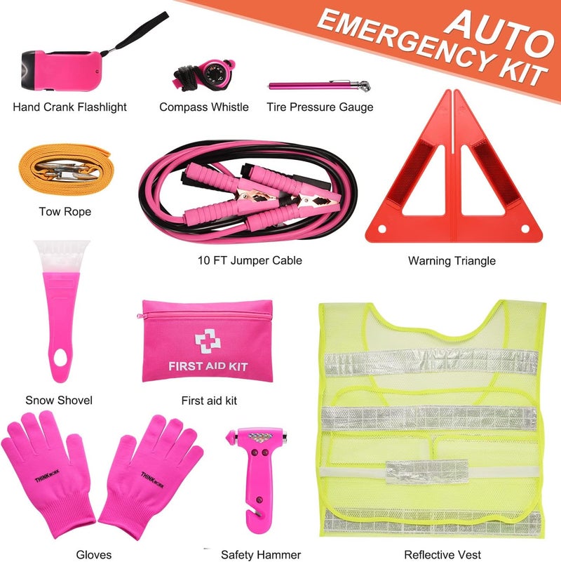 THINKWORK Pink Roadside Emergency Kit for Women - Image 2