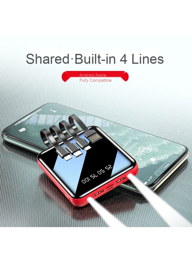 20000mAh Mini Power Bank with Digital Display and Built-in Cable - High Capacity Portable Charger - Image 3