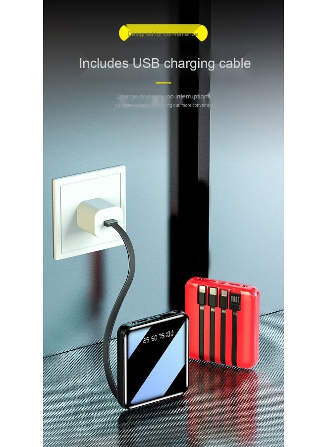 20000mAh Mini Power Bank with Digital Display and Built-in Cable - High Capacity Portable Charger - Image 5